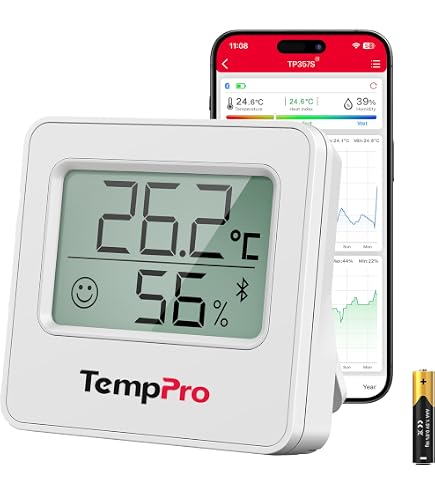 ThermoPro TP358 Hygromètre Bluetooth – Horloge Intégrée – Capteur Suisse – Alerte Notifications – Serre Bureau Cave Thermomètre Bluetooth Hygromètre ThermoPro TP358 Hygromètre Bluetooth – Horloge Intégrée – Capteur Suisse – Alerte Notifications – Serre Bureau Cave Thermomètre Bluetooth Hygromètre