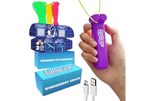ZipString - Wonderment Awaits with Shark Tank - Juguete para ansiedad con lanzador de cuerda destacado, desafía la gravedad para aumentar tu imaginación, el regalo ideal para niños y adultos, violeta