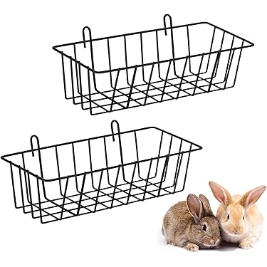 2x Käfig Futterspender Für Kaninchen - Praktische Heuraufe Gegen Verschwendung