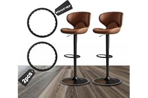 GAGUIUP 2 Pack Bar Stools Leg Protectors Ring, Non Slip Silicone Chair Leg Floor Protector, Pads Bottom Protect Wooden Floor No Scratches No Noise Anti-slip, Stretchable Fits 14.5" to 16.5" Chair Base,Black