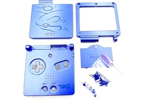 SUNVALLEY Carcasa exterior Carcasa de repuesto Kyogre Edition, para consola for Nintendo Game Boy Advance GBA SP, carcasa de color azul con botones + tornillos + pegatina