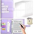 100 Envelope Challenge Binder, Purple Saving Challenge Binder, Cash Binder, Savings Binder, Money Saving Envelope for School, Home, Office