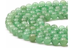 PRETTME 47-50pcs 8mm Natural Green Aventurine Round Stone Beads Strands Gemstone Energy Stone Healing Power Loose Beads Smooth for DIY Crafts Bracelet Necklace Jewelry Making, 1 Strand 15.5"