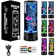 FYKERO Lava Lamp- Realistic Jellyfish Lamp with Remote and USB, 16 Color Changing Jellyfish Aquarium Light for Home Decoration & Office, Boys Girls Birthday Gift Black