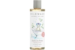 WildWash Purrfect Cat Shampoo with Added Catnip 250ml - Makes Bathtime Fun Time, Adds Shine and Luminosity to Dull Hair - Natural, Sulphate and Paraben-Free for Sensitive Skin