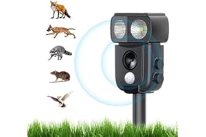 QUEATH Ahuyentador de Gatos y Perros Automático,Ultrasonido Repelente para Palomas,Repelente para Gatos, Ahuyentador para Gatos,Solar Ultrasonido Repelente para Gatos con Sensores