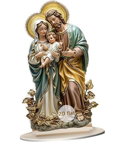 Statua in bronzo della Sacra Famiglia Maria Giuseppe e Gesù da giardino