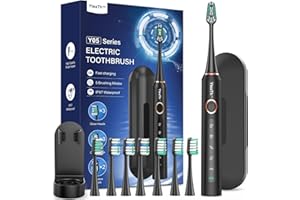 ‎YTEATH PRO Elektrische Zahnbürste für Erwachsene und Kinder - Schallzahnbürste, Electric Toothbrush mit 8 Bürstenköpfen (3 Typen), 90 Tagen Akkulaufzeit, 5-Modi, 50000VPM, Reiseetui, Timer