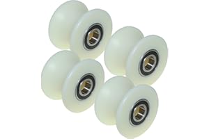 LASANA SMART MACHINES (80-50-20) Pack of 4 x 80 mm Diameter Machined Nylon Pulley Wheels Various Groove Sizes Made in the EU (50 mm Groove-20 mm Bearing)