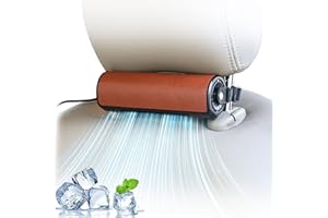 IKIKIN Autositzventilator, Tragbarer USB-Autositz-Kühlventilator, Starker Windgurt elastischer Gürtel und leistungsstarker leiser Elektroauto-Ventilator, Verwendet für alle Auto Jeep RV (Charmant Braun)