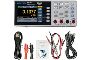 Labloot LB1241 mini-batteri-bords-digital multimeter, 3,7-tums LCD-skrivbord digital multimeter äkta RMS-temperaturtestare