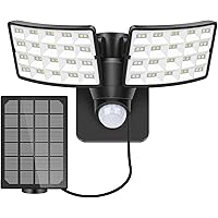 Solar-Sicherheitsleuchte für den Außenbereich,1600LM Solar LED Bewegungsmelder leuchte mit 2 verstellbaren Köpfen, 5500K…