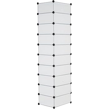 LANTUS Scarpiera Armadio 10 Ripiani, Capacità 27 Paia, Tessuto Non Tessuto, Tubi Acciaio Inox, 60x30x160 Cm