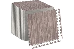 FK Sports 12mm Thick Gym Flooring Mat, Non-Skid mats, Soft Cushion EVA Rubber Foam, Interlocking Puzzle Floor Tiles for kids toddlers for home Yoga Workout, 60x60cm, Cross Pattern