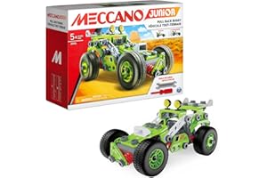 BANDAI - Meccano Junior Ma Voiture à Rétro Friction - Coffret de Construction 138 pièces, Moteur rétro-Friction, Outils, Notice - Kit Activité Assemblage Voiture - Jouet Enfant 5 Ans et + - APM19102