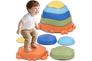 KidBloom Balanciersteine für Kinder, Outdoor Spielzeug ab 2 Jahre mit Spielzeugbeutel, Stapelsteine Gartenspielzeug für Drinnen & Draußen, Sensorik Spielzeug Autismus