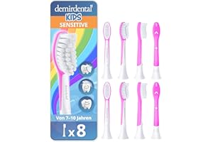 ‎DEMIRDENTAL demirdental Ersatzbürsten for Kids passend für Philips Sonicare Ersatzbürsten Kids, Kinder Schallzahnbürsten, Kinder Ersatzbürsten ab 7 Jahre, entspricht HX6048, Magenta, 8er Set