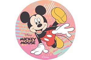Dekora - Decoracion Tartas de Cumpleaños Infantiles en Disco de Oblea de Disney Mickey Mouse - 20 cm