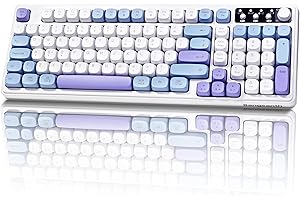 Bangsanth Wireless Keyboard, RGB Gaming Keyboard, Tri-mode BT5.0/2.4GHz/USB-C, 99-Key Creamy, Anti-ghosting Keys, Compatible with PC, Mac, Gaming Consoles, UK Layout
