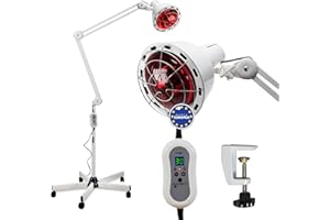 Boston Tech Lámpara Infrarroja Fisioterapia Infratherap, Alivio de Dolores, Circulación, Articulación. Base flexible más estable, Accesorio Mesa Incluido, 275 W. 5 Patas Mayor Estabilidad.