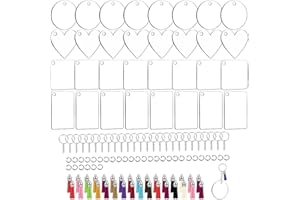 thirei 128 sztuk akrylowych breloczków z pomponem, a?cuszkiem i zakrzywionym pier?cieniem, do dekoracji