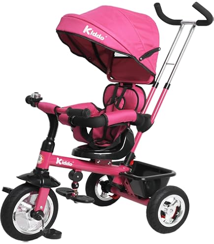 Triciclo Chicco 4 En 1 Evolutivo De Metal, Con Asiento Reversible, Capota Desmontable Y Manillar Telescópico, De 6 Meses A 5 Años