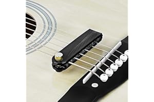 Musiin Silenziatore per chitarra, silenziatore, accessorio per mute per chitarra acustica e folk, strumento di allenamento con accessori per strumenti (nero)