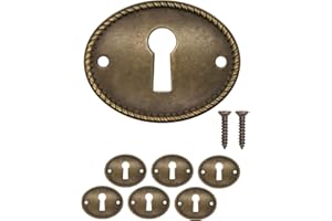 FUXXER® 6 targhette per chiavi antiche, rosette, design in ottone, ovale, 37 mm