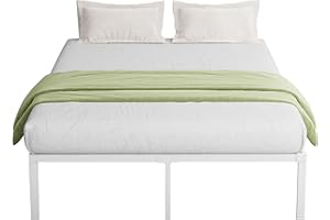 Novilla 30.5cm Metal Small Double Bed Frame, Platform Bed Frame, Steel Slat Support, Mattress Foundation, Easy Assembly, Silent Design, Underbed Storage Space 120x190cm, White