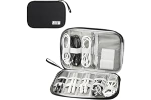 Bbtcxjs Kabeltasche, Elektronische Tasche Organizer, Kabelorganizer Tasche, Tragbare Elektronikzubehör Aufbewahrung Reisetasche, Kabel Tasche für Reise Kabel Zubehör USB Ladekabel Organizer, schwarz