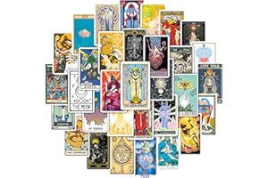 XRHOT Tarot Adesivi per Tarocchi 50 Pezzi Impermeabile Adesivi per Bambini in Vinile Adesivi Tarocchi per Computer Portatile Auto Skateboard Futuro Amore Fortuna Chitarra Astrologia Divinazione Adulti