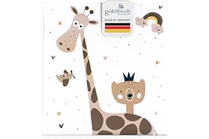 goldbuch Babyalbum Little Dream im kindgerechten Design, Leinenstruktur Fotoalbum mit 58 weißen Blankoseiten, Pergamin & 4 illustrierte Seiten, Baby Album zum Einkleben, Papier, ca. 30 x 31 x 4 cm