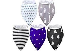 JANMERCY Sabber-Bandana-Lätzchen für Erwachsene, weich, groß, saugfähig, für besondere Bedürfnisse, wasserdicht, für Kinder, Männer und Frauen, 5 Stück