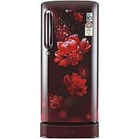 LG 190 L 4 Star Inverter Direct-Cool Single Door Refrigerator (GL-D201ASCY, Scarlet Charm, Base stand with Drawer)