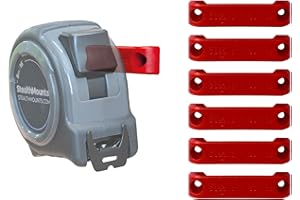 STEALTH MOUNTS StealthMounts Bench Belt Plus - Universal Werkzeughalter für Werkbänke | Bench Belt + Set | Perfekter Werkzeugaufhänger für Elektrowerkzeuge, Maßbänder und Gürtelclips (6er Pack) Rot