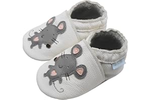 Basrakids Chaussons Bébé Fille Garcon Chaussures Bébé Chausson Cuir Souple Bebe-Antidérapants Chaussures Premiers pas Bébé Garçon