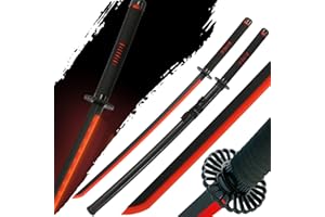 GENERIC Anime Wood Bamboo Swords With LED Light-Up Blade Demon Slay One Style Piece Devil Halloween Cosplay 104cm Blunt Prop
