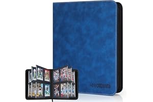 JoyHood Álbum para Tarjetas Top Loader, Carpeta de Tarjetas Coleccionables para 112 Top Loaders, Álbum para Tarjetas de 4 Bolsillos, Azul Zafiro (Sólo para Top Loader)