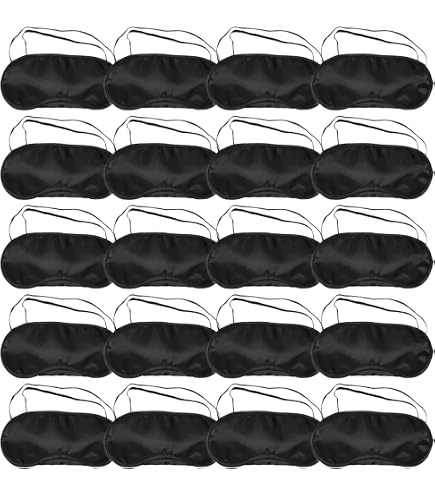 25 Masques De Sommeil Noirs Ultra Confortables – Bandeau Yeux Réglable, Blocage Lumière Total Pour Avion, Train, Maison Ou Bureau