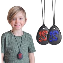 Collier De Mastication Sensoriel - Lot De 2 Pièces - Silicone Alimentaire Sans BPA - Pour Enfants (autisme, TDAH, Dentition)
