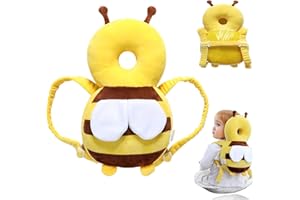 COZCZYEQCO Protege Tete Bebe Chute,casque Bebe Antichoc Protection,Protege Tete Bebe,Coussin De Sac À Dos Réglable,convient Aux Enfants Qui Apprennent À Ramper Et À Marcher, En Forme D'abeille-jaune