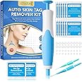 Skin Tag Remover Kit Wart Removal Device, 2 in 1 Auto Skin Tag Remover Pen for Small to Large 2-8mm Skin Tag (40 Rubber Bands, 10 Cleansing Wipes)
