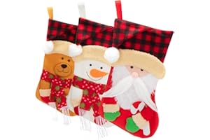 com-four® 3X Premium Weihnachtsstrumpf XL zum Befüllen - Nikolausstiefel zum Aufhängen - Weihnachtsdekoration im traditionellen Design - Nikolausstrumpf 43 x 24 cm
