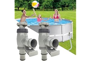 SHUNFAJI Pool Tap Plus for Above Ground Pool with 32/38mm Hose Connection, Intex/Bestway Pool Accessories, Pool Valve Double Split Hose Plunger Valve for Pool Pump (Pack of 2)