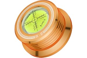 Tertullus Gramofon do płyt gramofonowych, 60 Hz, stabilizator płyty gramofonowej, zacisk płytowy, stabilizator płyty LP Disc, obrotowy z poziomicą do gramofonów LP (złoty)