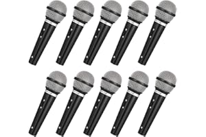 STOBOK Simulation Microphone Toy Prop, 10pcs Pretend Microphone Bulk Simulated Colorful Fake Prop for Party Favors Birthday, Pretend Play Costume Black