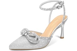 PIZZ ANNU Tacones Mujer Zapatos Tacon Vestir Pitillos para Salon de Fiesta Destalonados y Comodos con Tira de Tobillo Ajustable