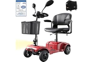 ‎VOCIC VOCIC Folding Electric Scooter for Seniors, 20 km Stable Mobility Scooter 4 Wheels (Red)