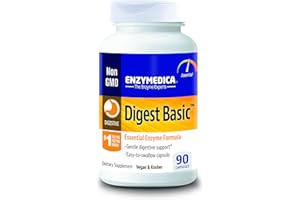 ‎ENZYMEDICA Enzymedica - Digest Basic 90 - Verdauungsenzyme auf pflanzlicher Basis zur Unterstützung der Aufspaltung von Proteinen, Kohlenhydraten und Fetten - glutenfrei, vegan, ohne Gentechnik - 90 Kapseln