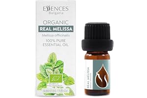 Essences Bulgaria Aceite esencial de Toronjil Real Orgánico 5ml | Melissa officinalis | 100% Puro y Natural | Sin Diluir | Grado Terapéutico | Granja Familiar | Destilado al Vapor | Sin OMG | Vegano